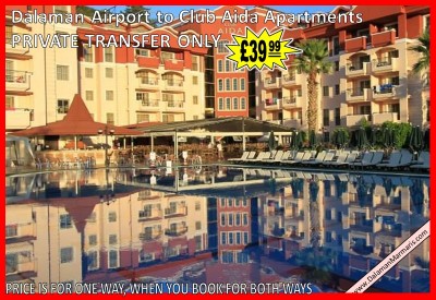 Dalaman Airport Transfer to Marmaris Club Aida Apartments